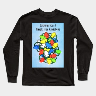 Wishing You A Tangle Free Christmas Card Long Sleeve T-Shirt